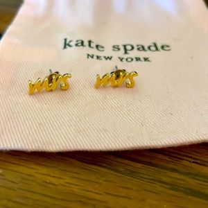 Kate Spade “mrs” stud earrings